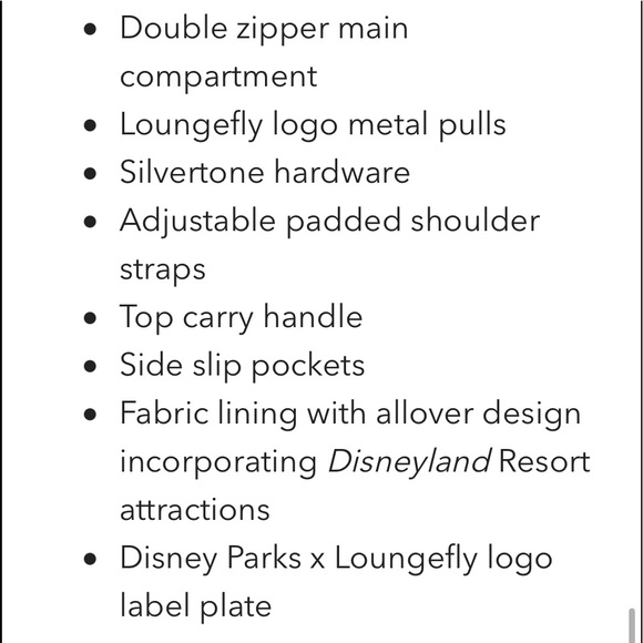 Nwt loungefly Disneyland mini backpack - Picture 4 of 4